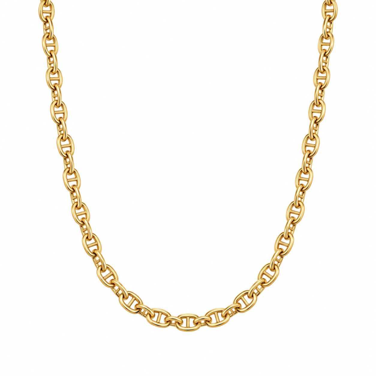 14k Yellow Gold Anchor Chain Necklace