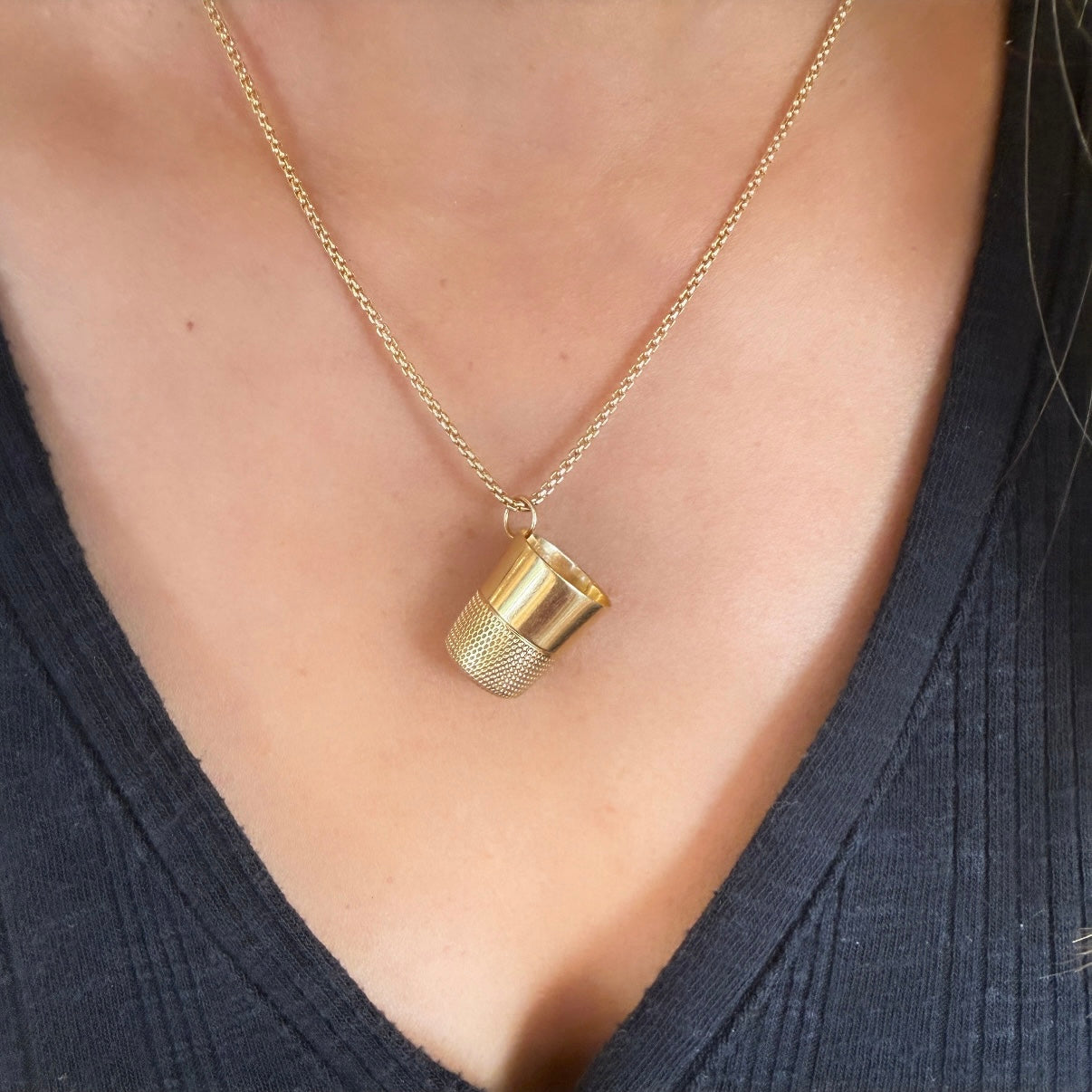 Vintage 14k Yellow Gold Sewing Thimble Charm