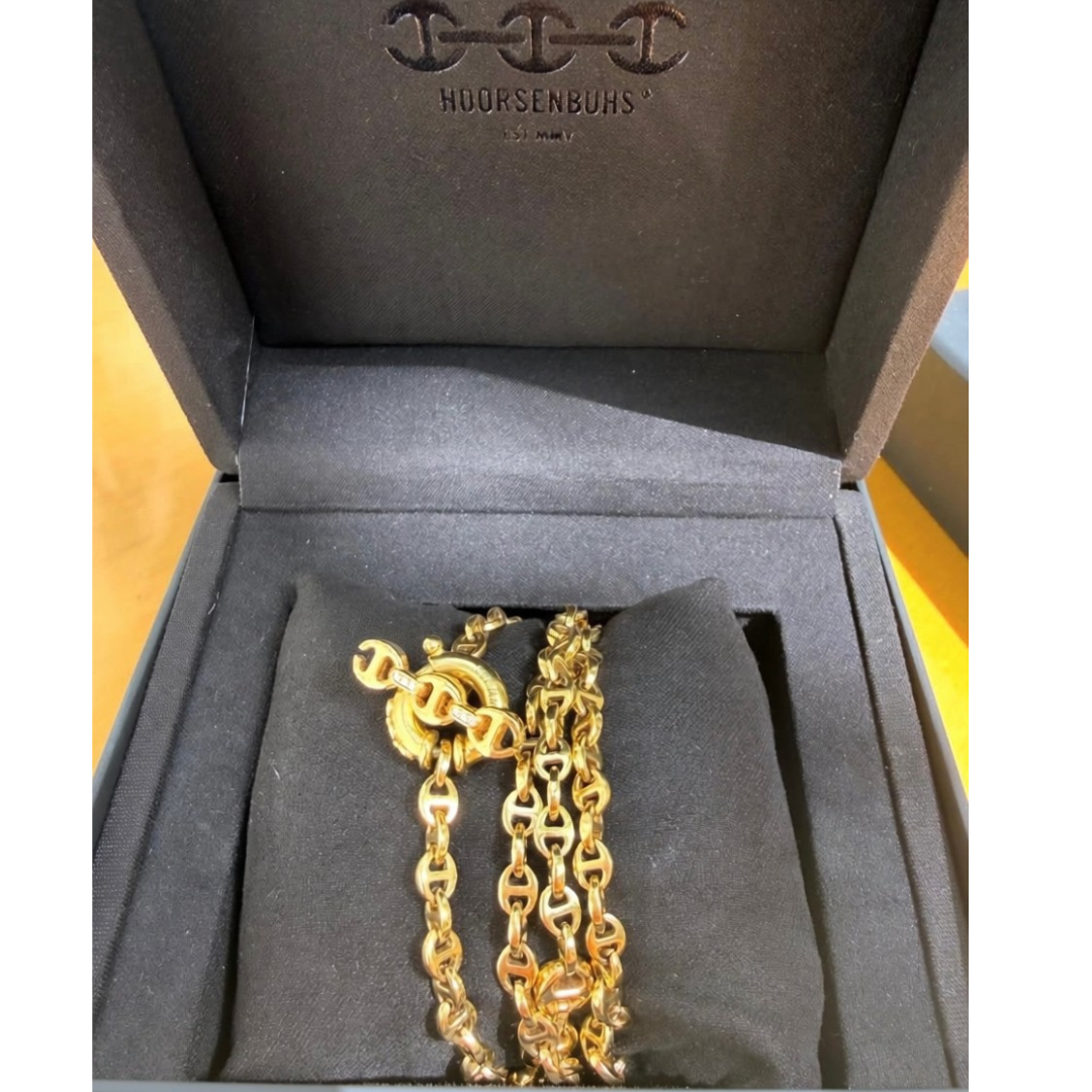 Hoorsenbuhs 18k Yellow Gold Diamond Open-Link Chain Necklace