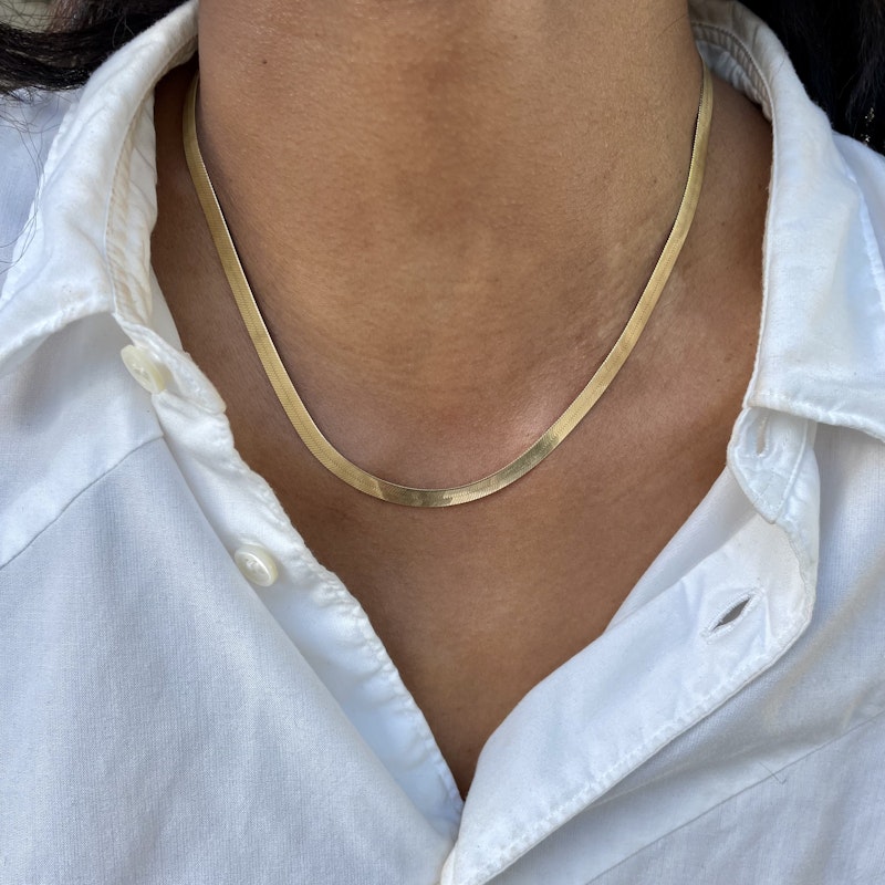 14k Yellow Gold Malta Herringbone Necklace