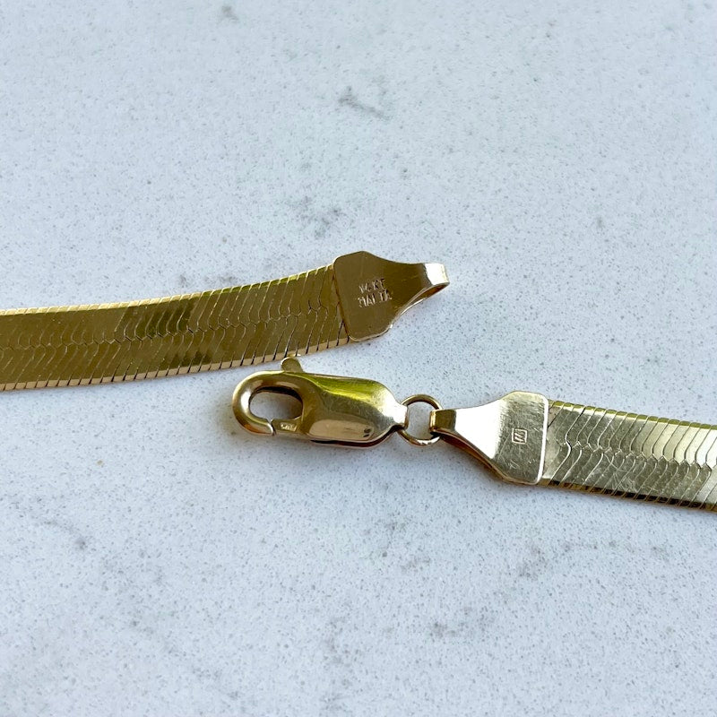14k Yellow Gold Malta Herringbone Necklace