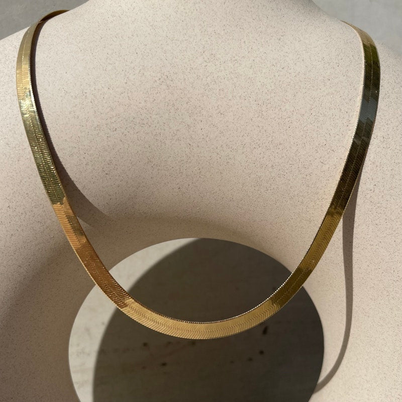 14k Yellow Gold Malta Herringbone Necklace
