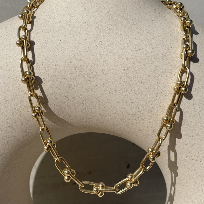 14k Yellow Gold Horseshoe Chain Necklace