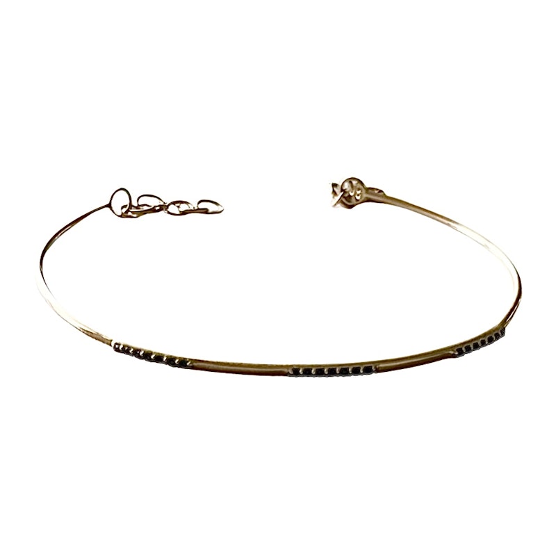 Meira T 14k Rose Gold and Black Diamond Wire Cuff