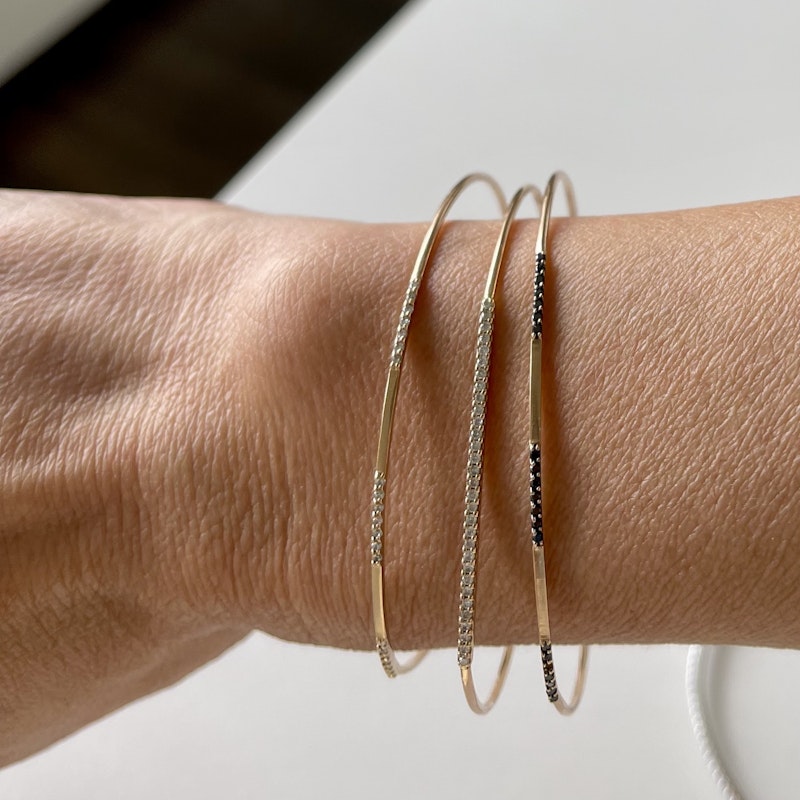 Meira T 14k Rose Gold and Black Diamond Wire Cuff
