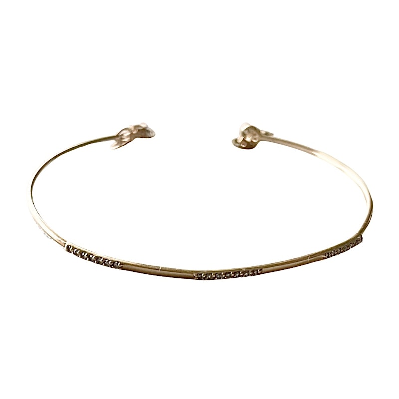 Meira T 14k Rose Gold and White Diamond Wire Cuff