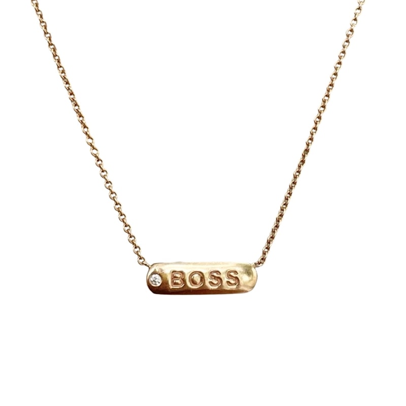 My Story 14k Rose Gold Boss Necklace