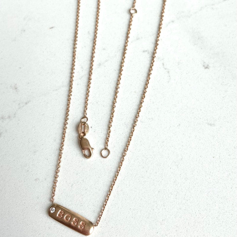 My Story 14k Rose Gold Boss Necklace