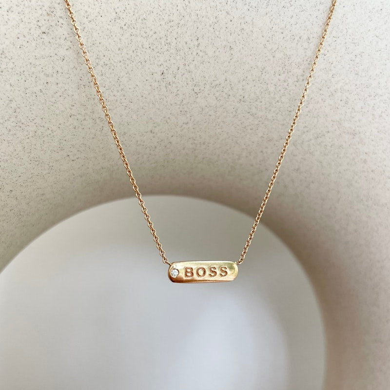 My Story 14k Rose Gold Boss Necklace