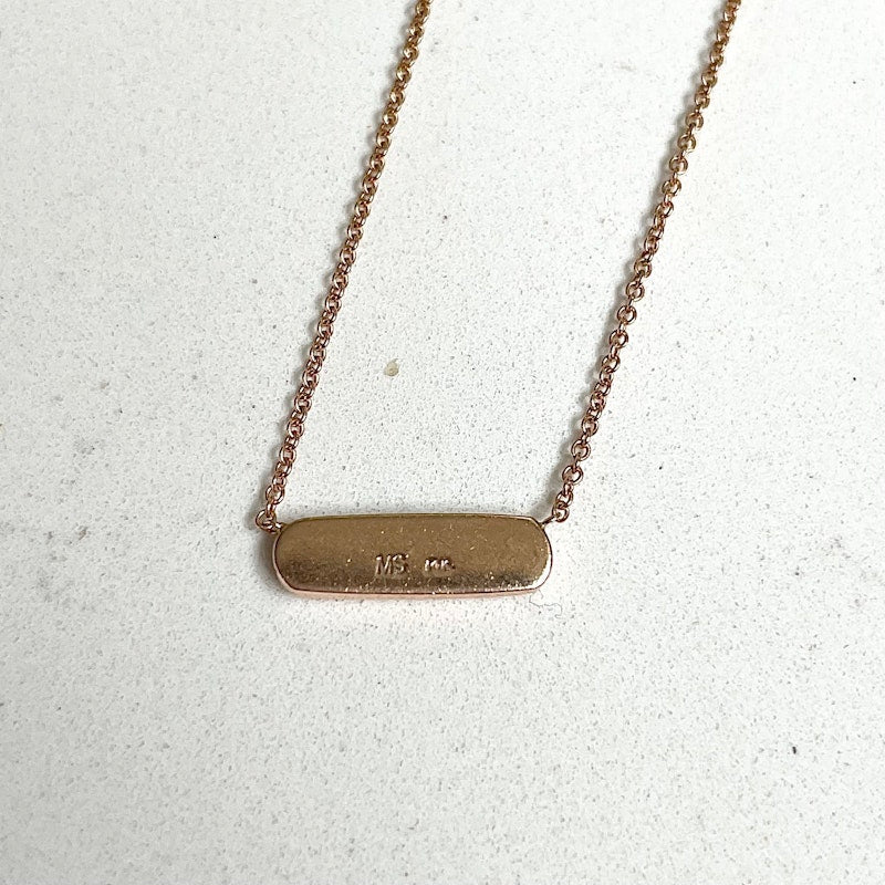 My Story 14k Rose Gold Boss Necklace