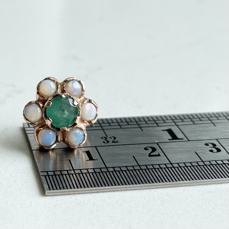 Arik Kastan 14K Rose Gold Emerald & Opal Flower Earrings