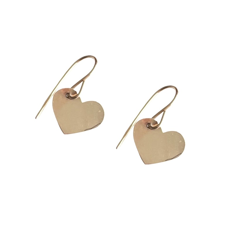 14k Rose Gold Heart Shaped Drop Earrings