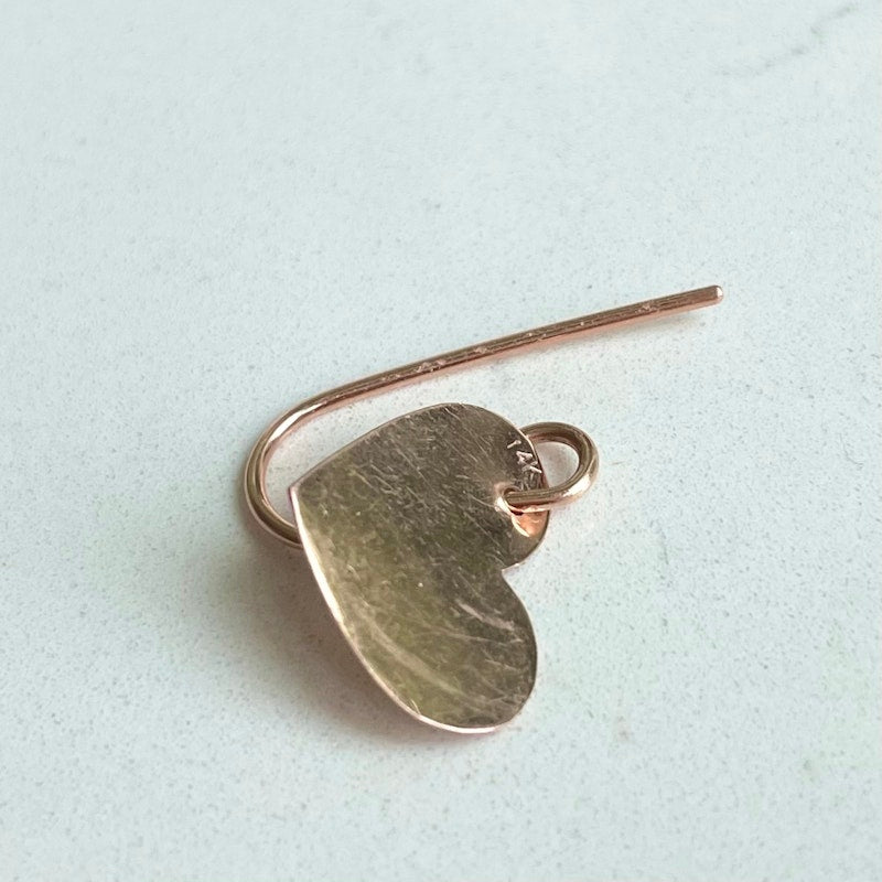 14k Rose Gold Heart Shaped Drop Earrings