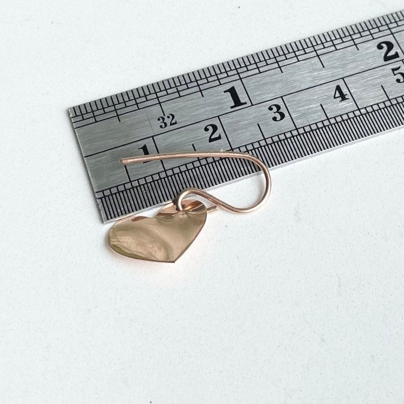 14k Rose Gold Heart Shaped Drop Earrings