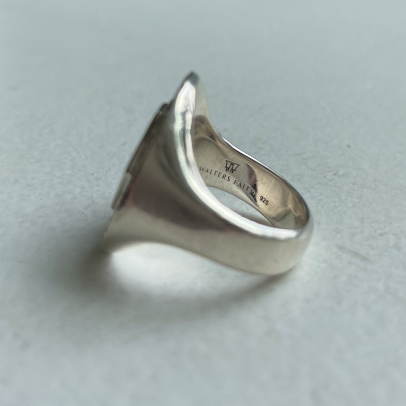 Walters Faith Sterling Silver Julian Champagne Diamond Signet Ring