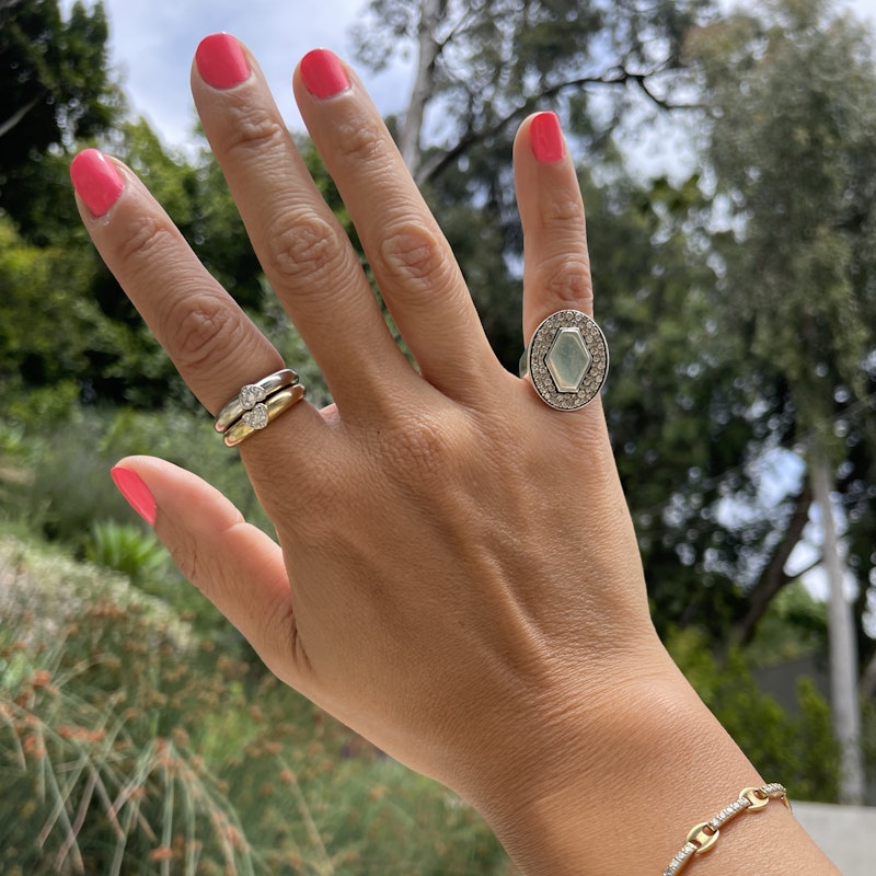 Walters Faith Sterling Silver Julian Champagne Diamond Signet Ring