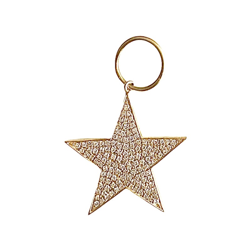14k Yellow Gold and Diamond Star Charm