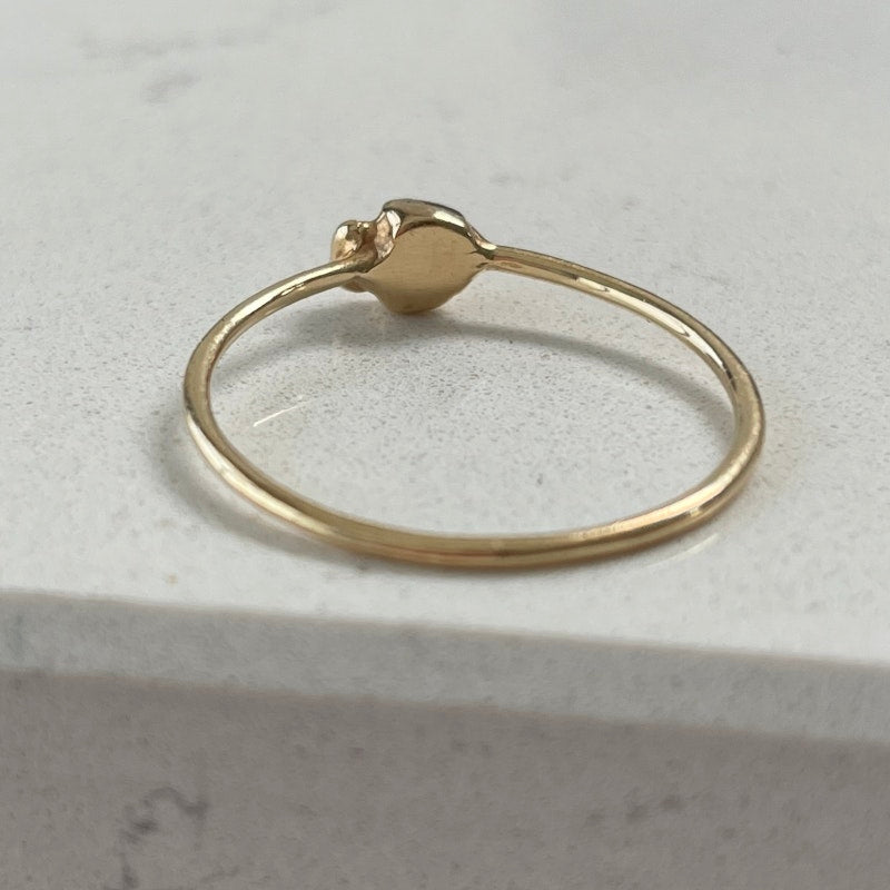 Charlie and Marcelle 14k Yellow Gold and Diamond Skull Ring
