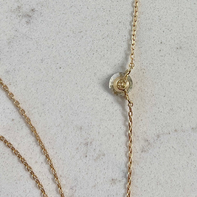 18k Yellow Gold Floating Diamond Solitaire Necklace