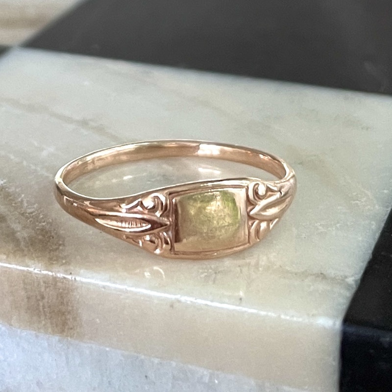 Charlie and Marcelle14k Rose Gold Signet Ring