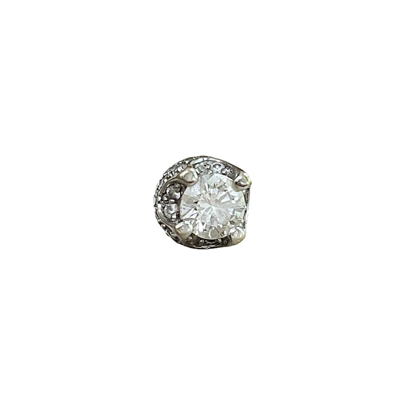18k White gold Diamond Crown Stud (single)