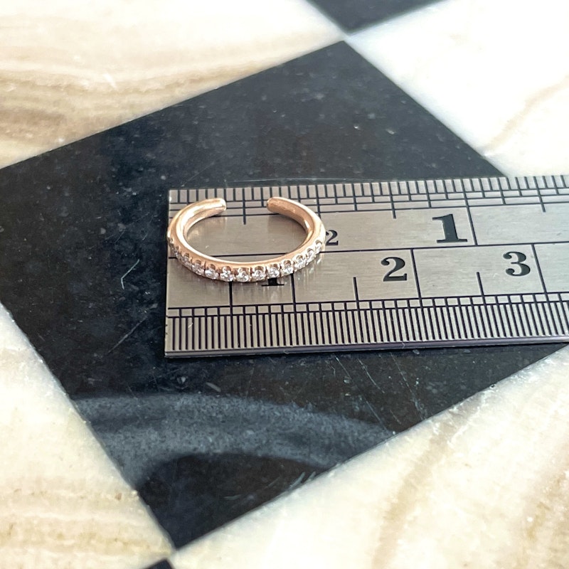 14k Rose Gold Diamond Ear Cuff