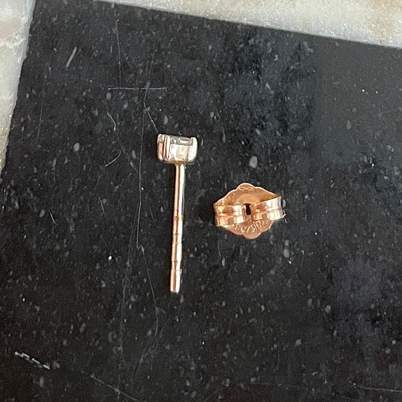 14k Rose Gold Pear Shaped Diamond Stud