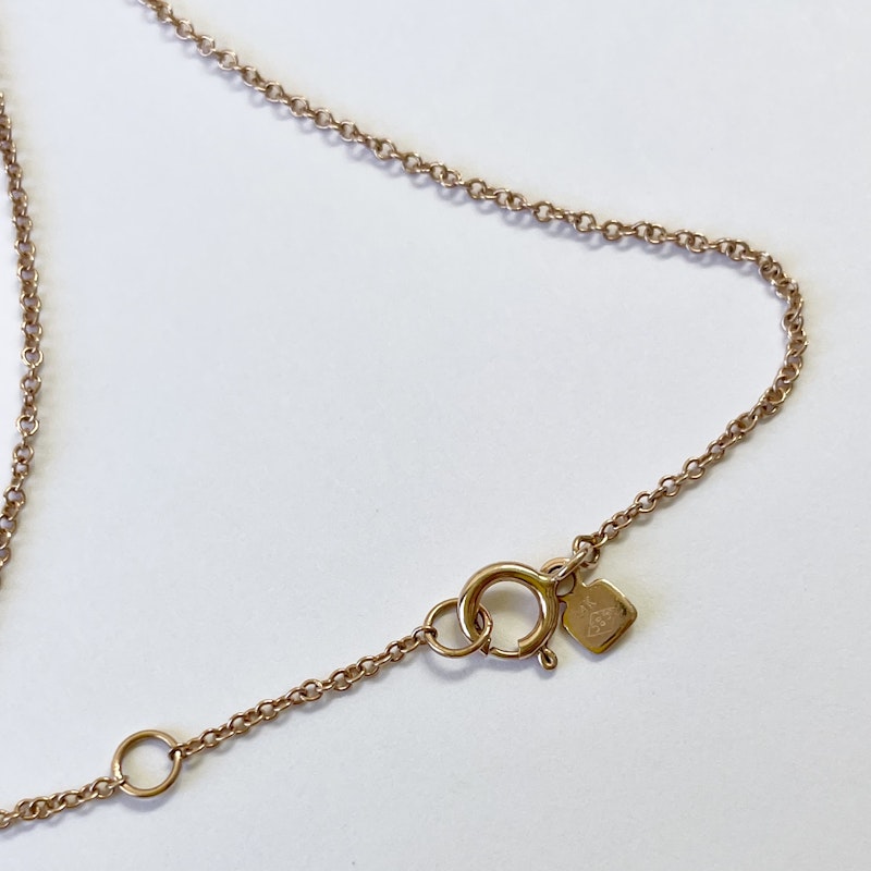 14k Rose Gold Diamond Bezel Hand Chain