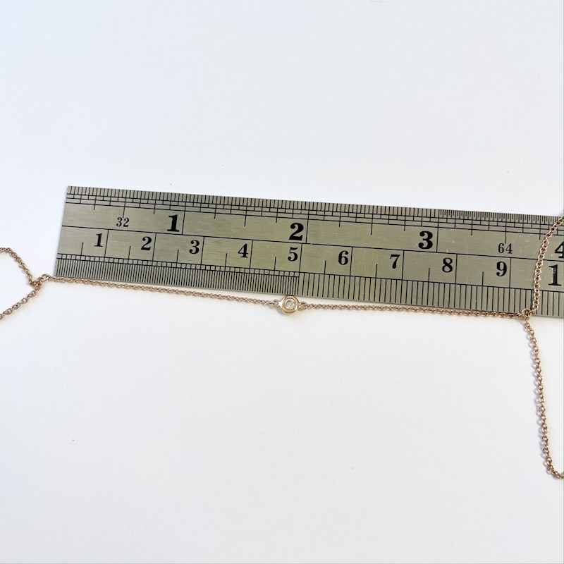 14k Rose Gold Diamond Bezel Hand Chain