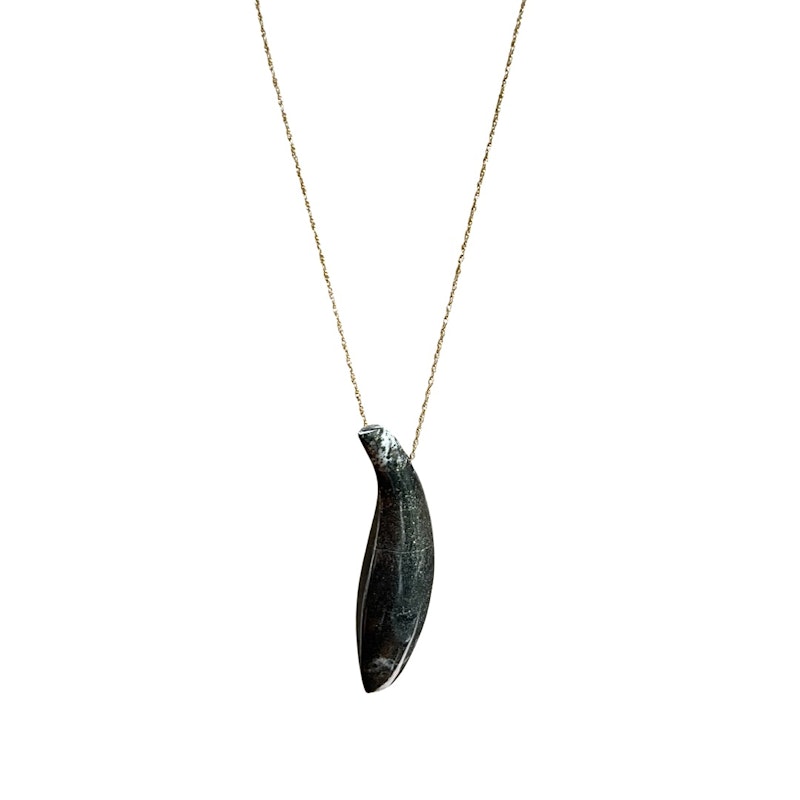 Tiffany & Co 18k Jade Fish Pendant Necklace