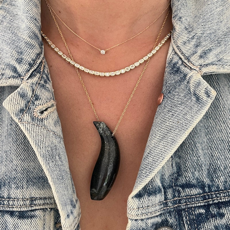Tiffany & Co 18k Jade Fish Pendant Necklace