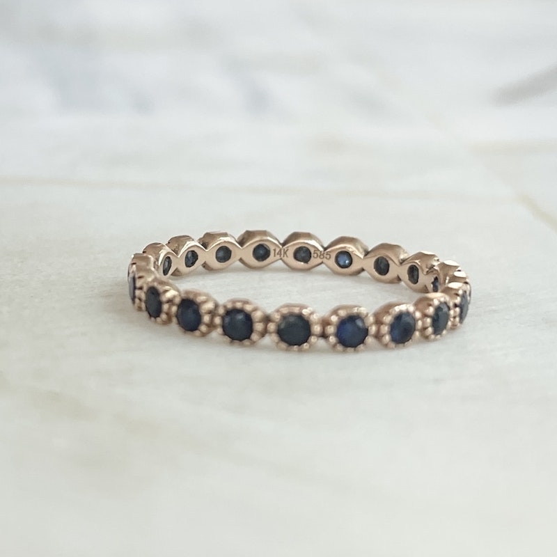 14k Rose Gold Sapphire Eternity Band Ring