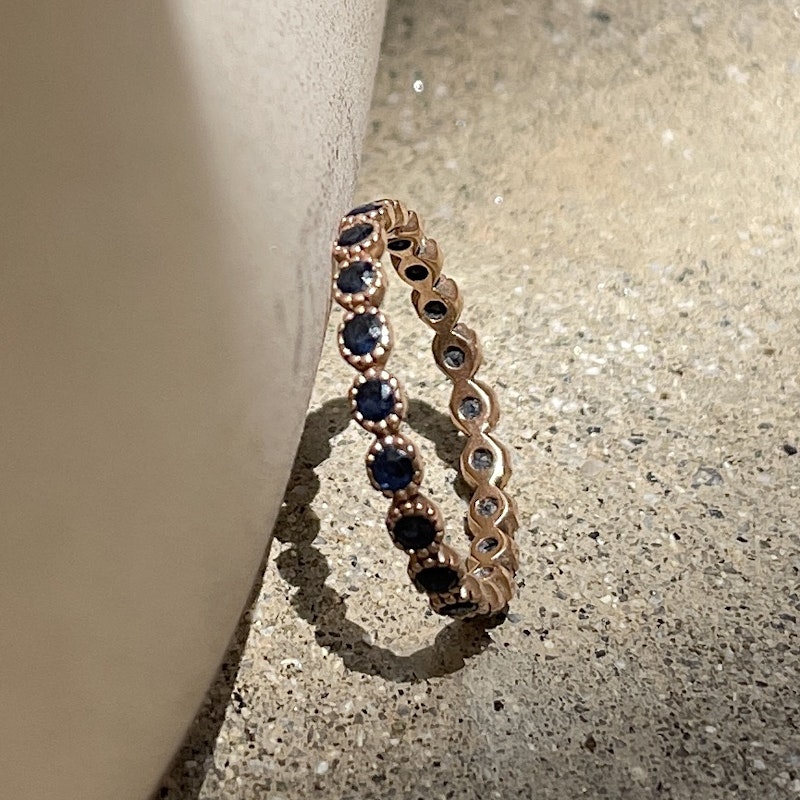 14k Rose Gold Sapphire Eternity Band Ring