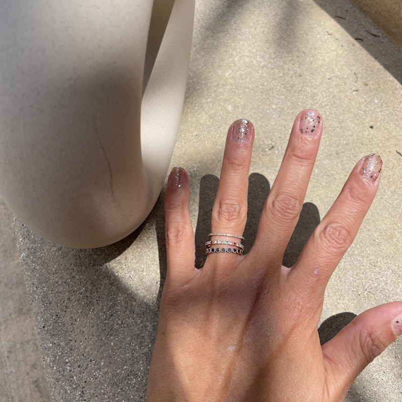 14k Rose Gold Sapphire Eternity Band Ring