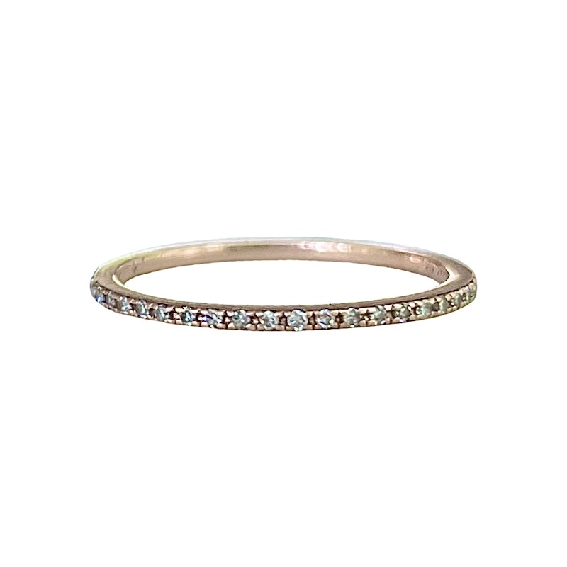 14k Rose Gold and Diamond Eternity Band Ring