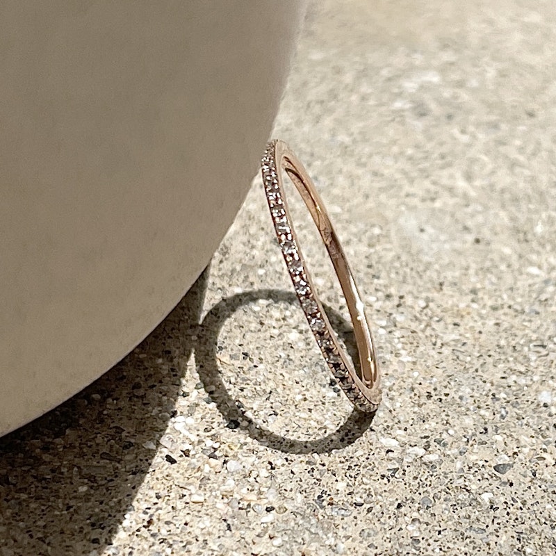 14k Rose Gold and Diamond Eternity Band Ring