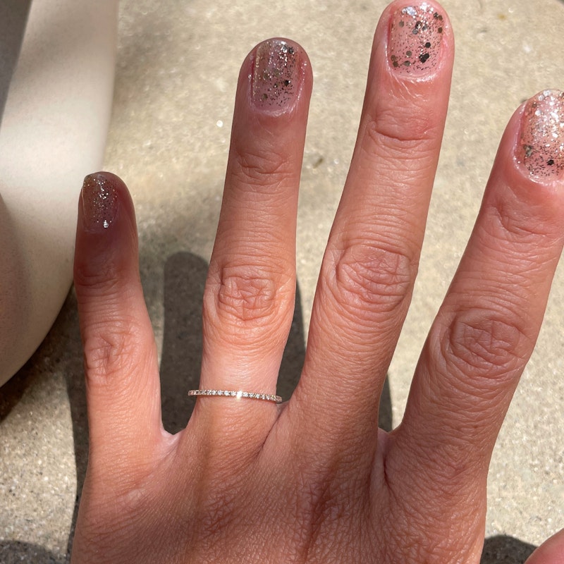 14k Rose Gold and Diamond Eternity Band Ring