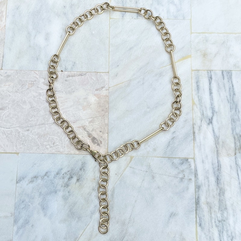 14k Yellow Gold Mix Link Chain Necklace