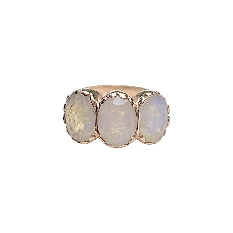 Arik Kastan 14k Rose Gold Triple Moonstone Ring