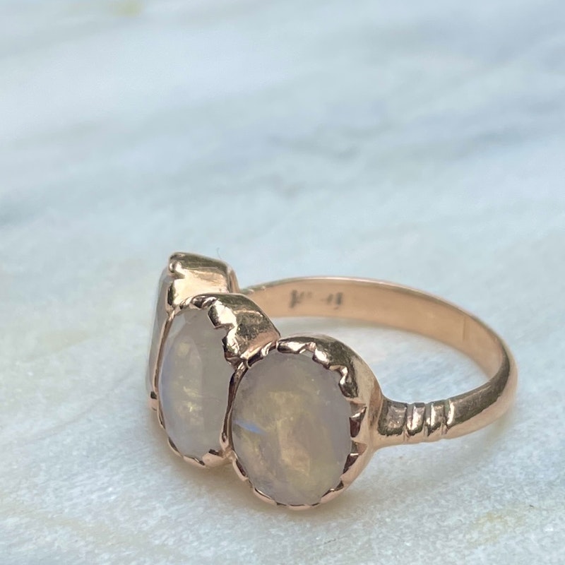 Arik Kastan 14k Rose Gold Triple Moonstone Ring