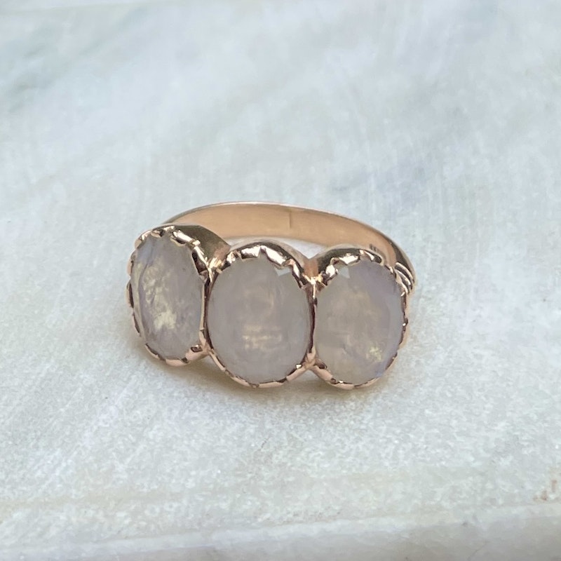 Arik Kastan 14k Rose Gold Triple Moonstone Ring