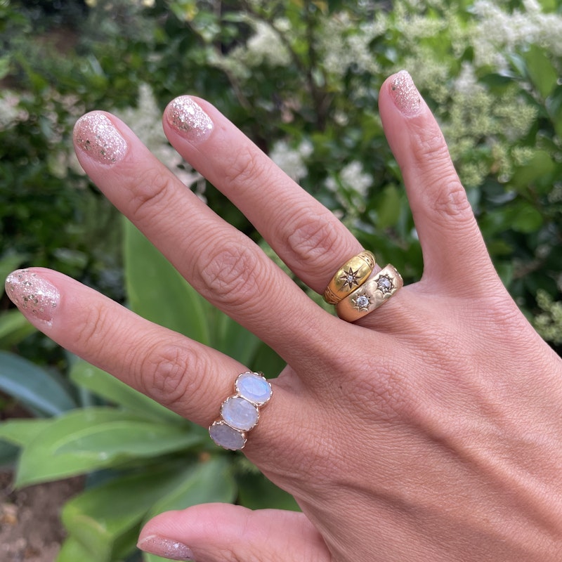 Arik Kastan 14k Rose Gold Triple Moonstone Ring