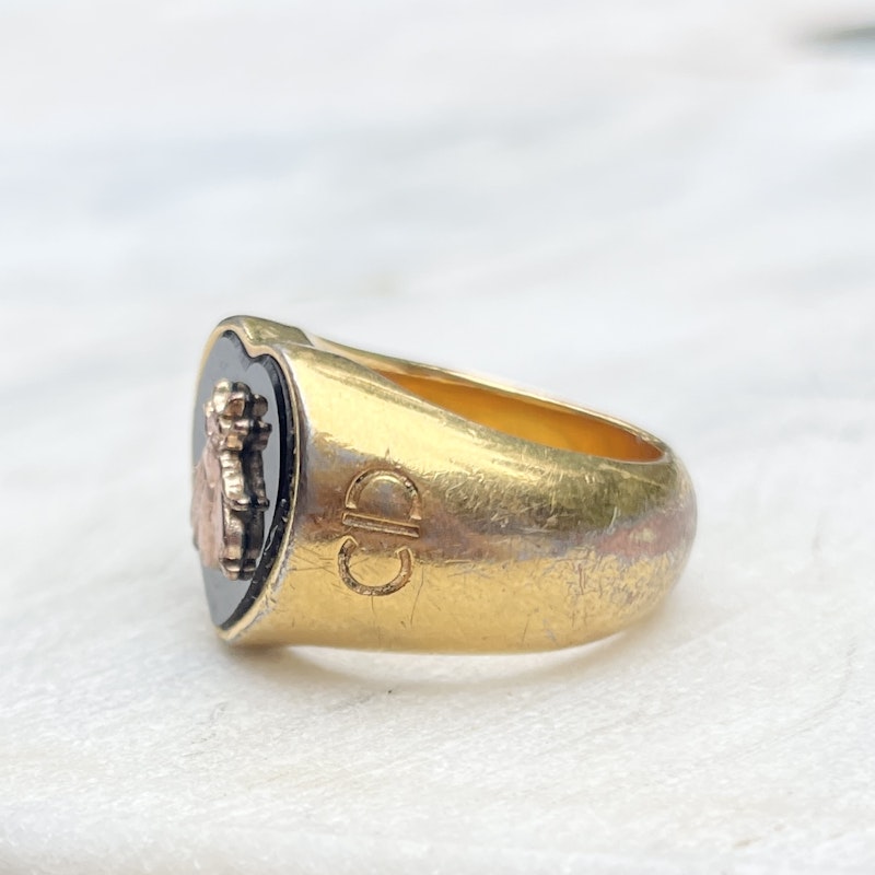Dior Onyx Lucky Bee Signet Ring