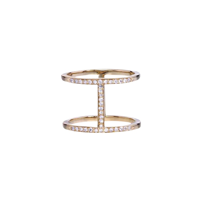 Alexa Leigh 14k Yellow Gold Pavé Diamond Elijo Ring