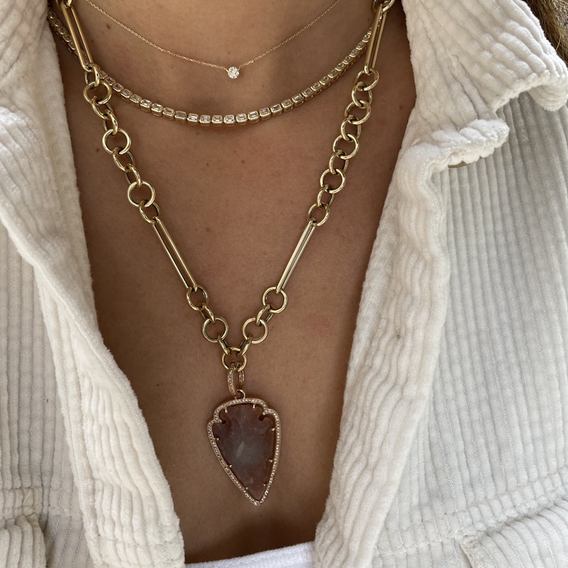 14k Yellow Gold Mix Link Chain Necklace