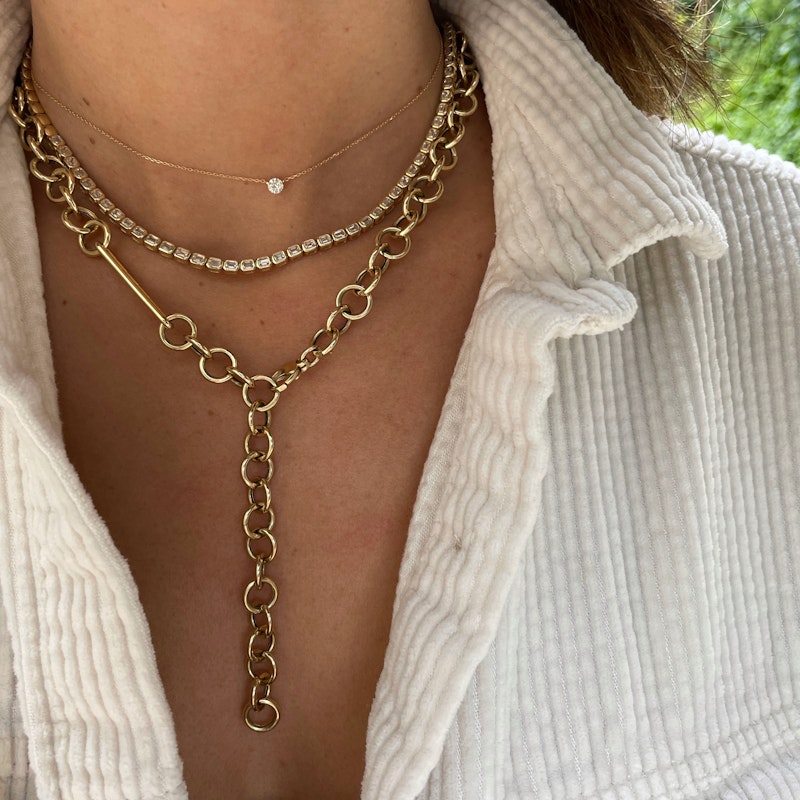 14k Yellow Gold Mix Link Chain Necklace