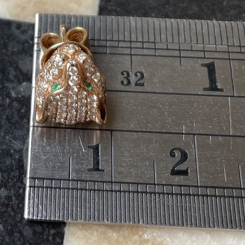Anita Ko 18k Rose Gold Diamond & Tsavorite Panther Studs