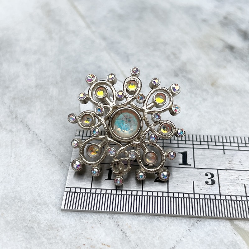 Chanel Iridescent Crystal Cluster Earrings