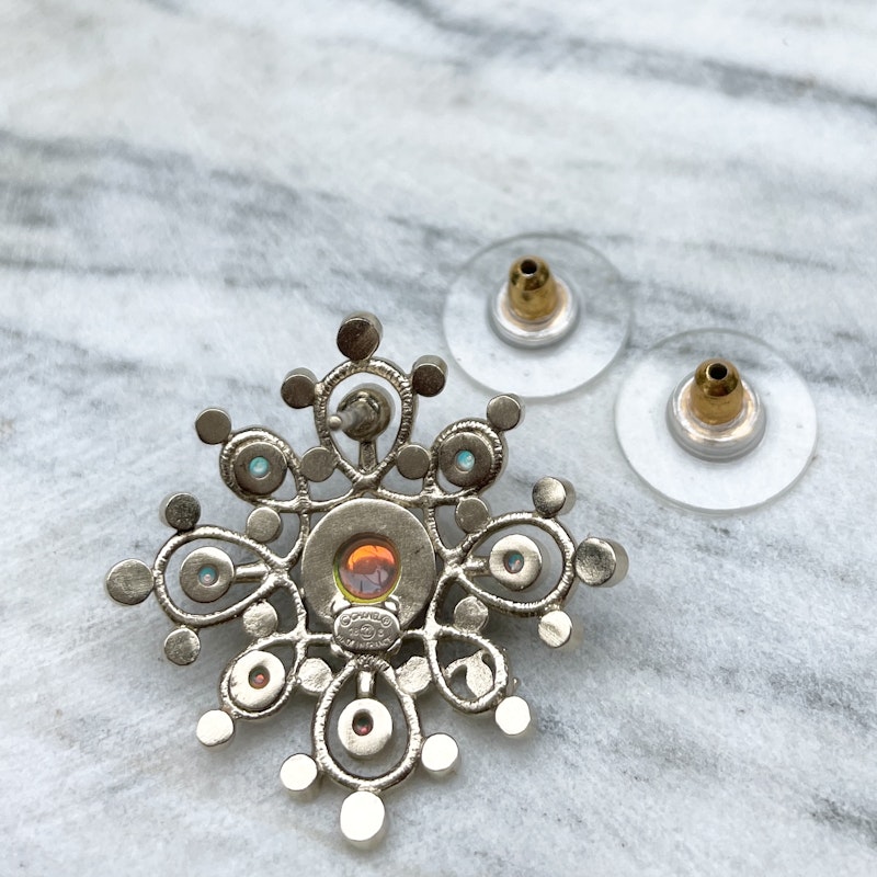 Chanel Iridescent Crystal Cluster Earrings
