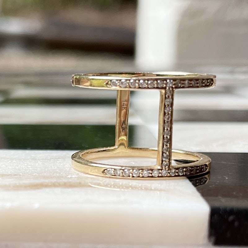 Alexa Leigh 14k Yellow Gold Pavé Diamond Elijo Ring
